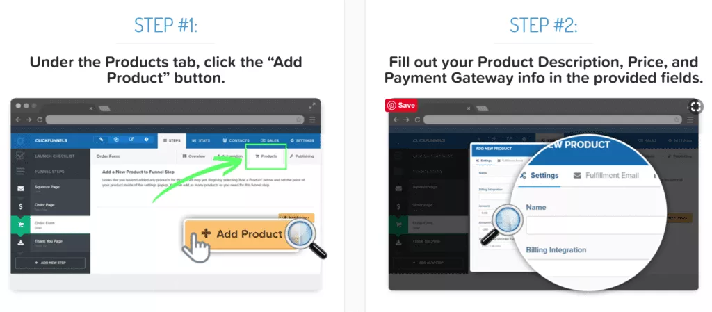 Adding products in clickfunnels