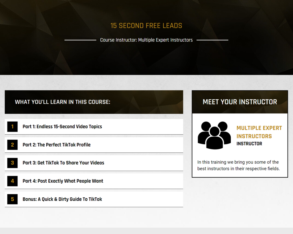 15 Second Free Leads Review