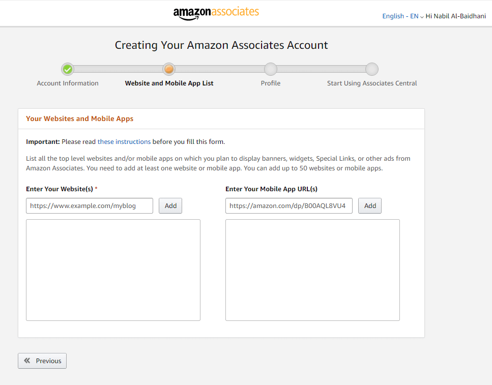Amazon Affiliate Setup